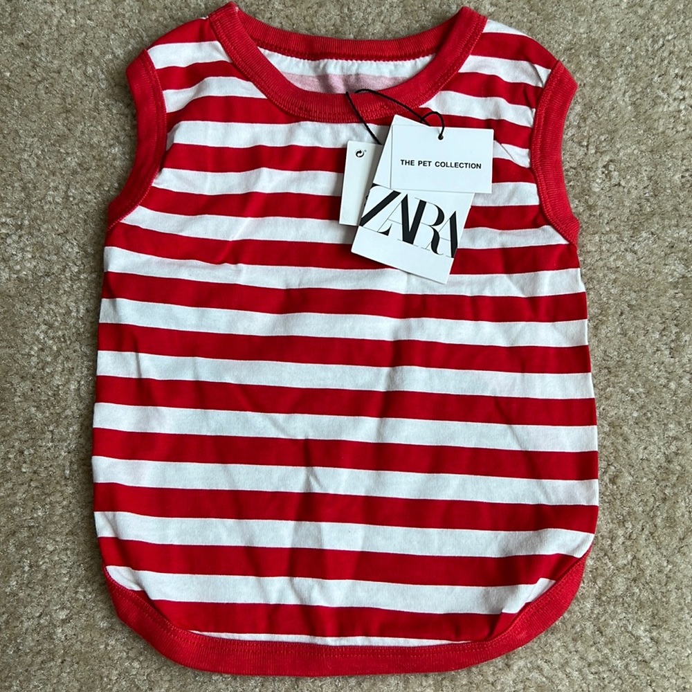 💥HP💥💥Zara pet collection 🐶 striped tee NWT